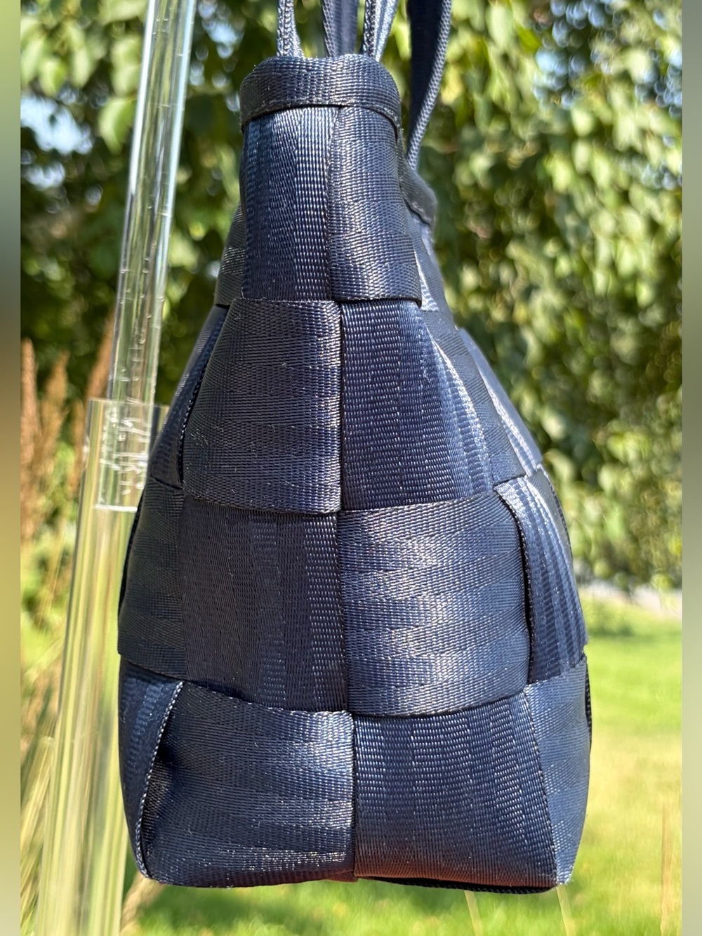 Vintage Harvey’s “The Original Detroit” Seatbelt Bag Small Tote Navy - Picture 9 of 15